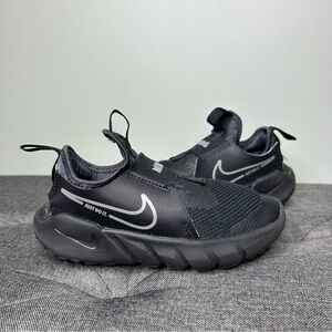 Preschool Boys Girls Black Gray Nike Flex Runner Slip-On Sneakers Shoes 12C